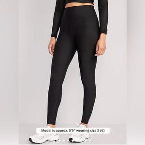 Old Navy High-Waisted PowerSoft Full Length Black Leggings (no pockets)